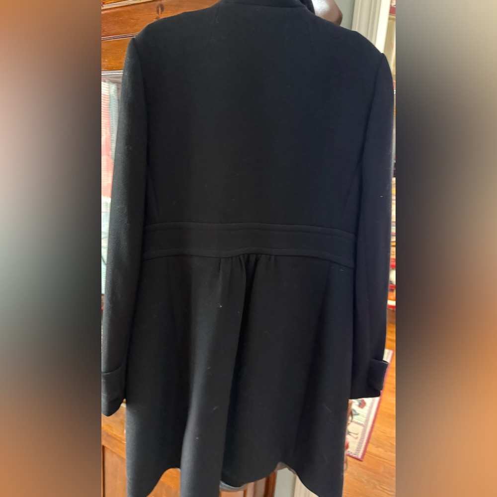 J CREW Black Double Cloth Coat Size 12 Wool - Picture 2 of 5